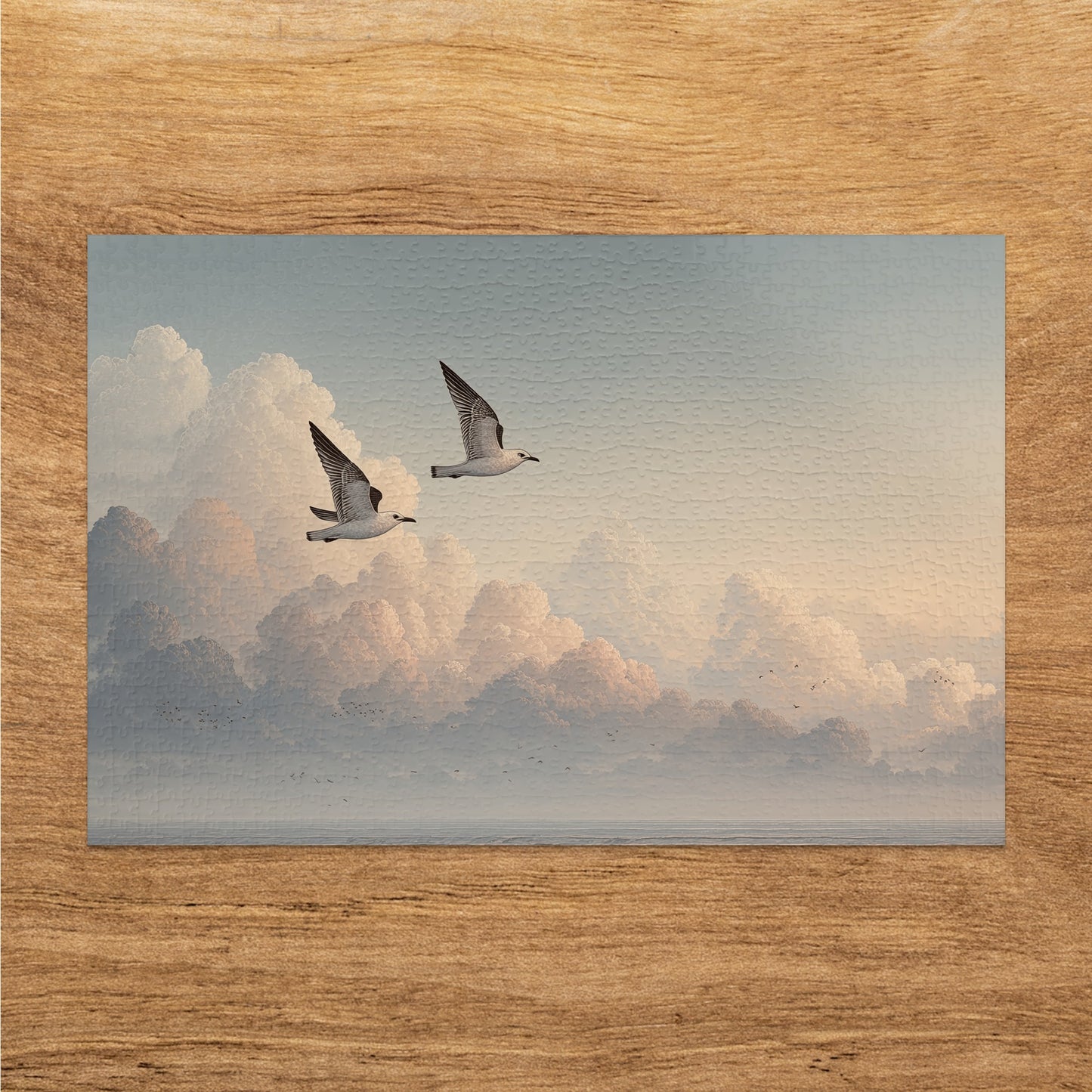 Flying Geese Over Soft Clouds Jigsaw Puzzle