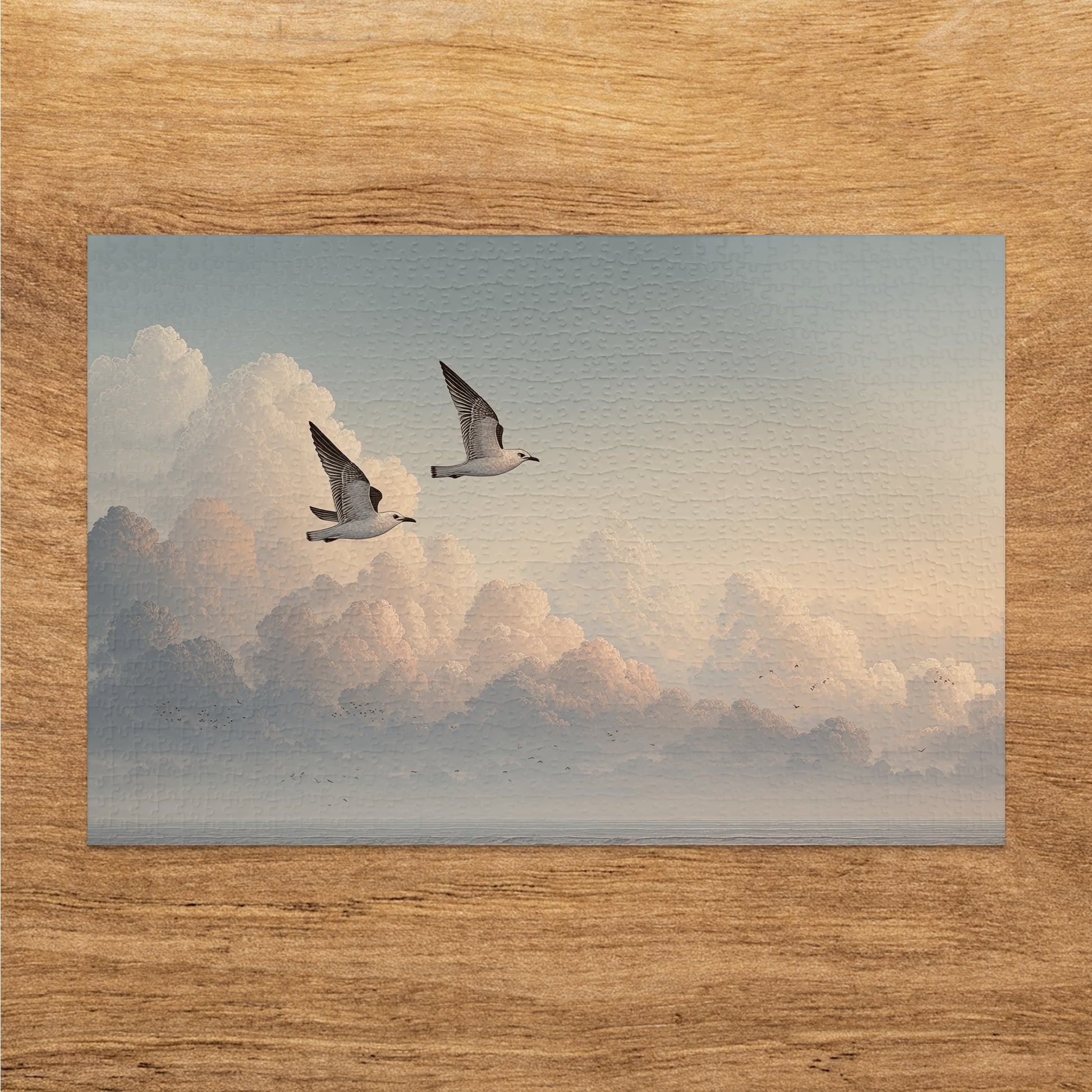 Flying Geese Over Soft Clouds Jigsaw Puzzle