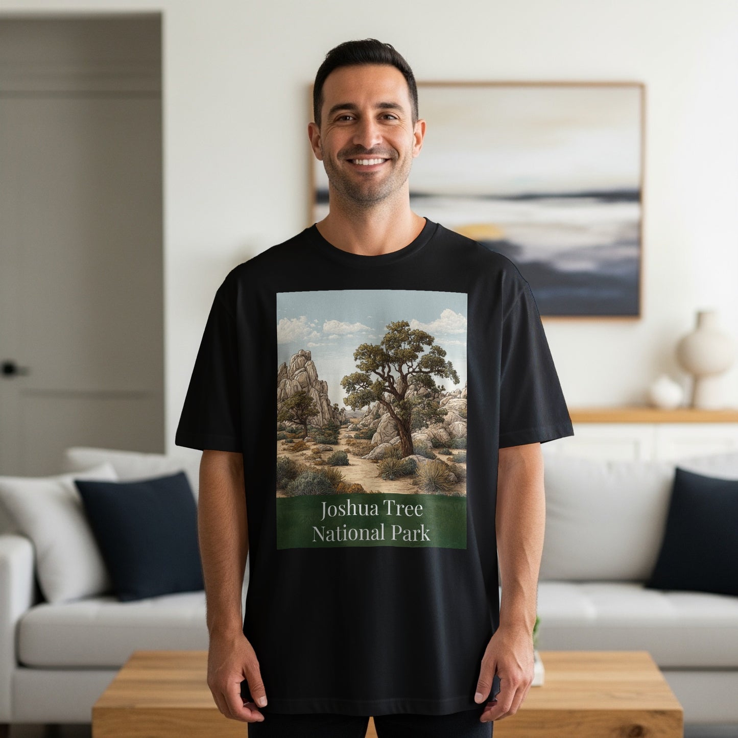 Black Joshua Tree National Park Graphic T-Shirt