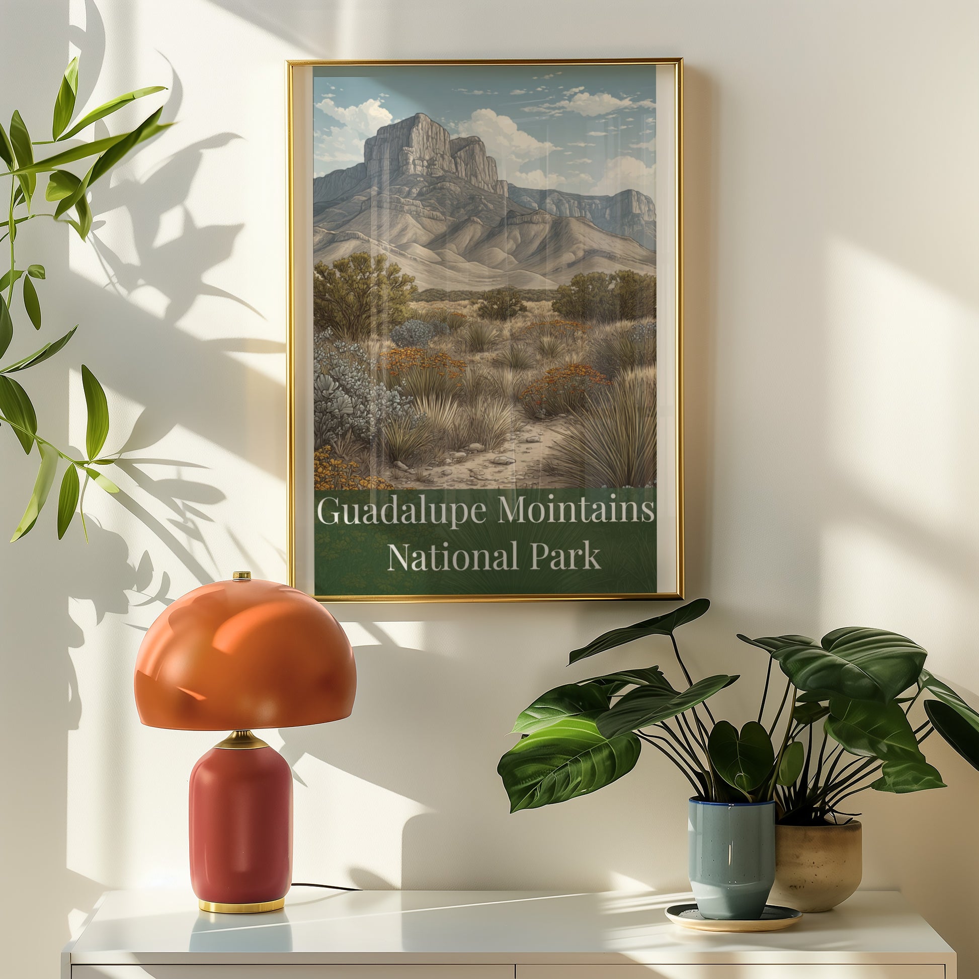 Scenic illustrated puzzle featuring Guadalupe Mountains National Park. Perfect for national park lovers, nature enthusiasts, and anyone who enjoys a relaxing yet engaging puzzle experience.